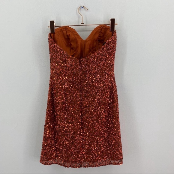 SCALA Style 47549 Burnt Orange Sequin Dress - Picture 6 of 9